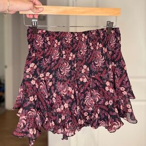 Intermix Floral Ruffle Mini Skirt Cynthia Vincent